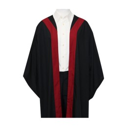 Custom-made black gown with maroon finish Custom-made graduation gown of Hong Kong Polytechnic University School of Architecture and Environment Higher Diploma/Certificate graduation gown Graduation gown manufacturer DA545 Custom-made black gown with maroon finish Custom-made graduation gown of Hong Kong Polytechnic University School of Architecture and Environment Higher Diploma/Certificate graduation gown Graduation gown manufacturer DA545